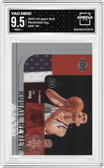 Yao Ming from the 2003-04 Upper Deck set graded by Arena Club and given an overall grade of 9.5.