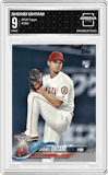 Shohei Ohtani from the 2018 Topps Series 2 set graded by Arena Club and given an overall grade of 9.