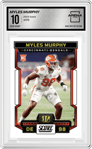 Myles Murphy from the 2023 Score set graded by Arena Club and given an overall grade of 10.