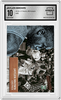 Jaylen Brown from the 2016-17 Panini Aficionado set graded by Arena Club and given an overall grade of 10.