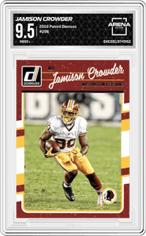 Jamison Crowder from the 2016 Panini Donruss  set graded by Arena Club and given an overall grade of 9.5.