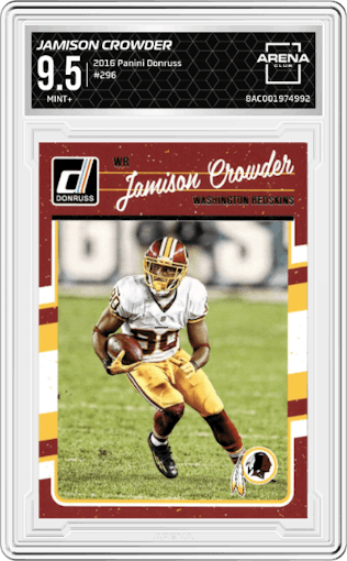 Jamison Crowder from the 2016 Panini Donruss  set graded by Arena Club and given an overall grade of 9.5.