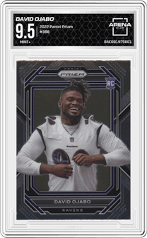 David Ojabo from the 2022 Panini Prizm set graded by Arena Club and given an overall grade of 9.5.