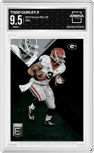 Todd Gurley II from the 2017 Panini Elite Draft Picks set graded by Arena Club and given an overall grade of 9.5.