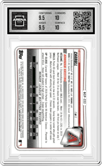 Corbin Carroll from the 2020 Bowman Chrome Mega Box set graded by Arena Club and given an overall grade of 10.