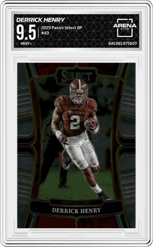 Derrick Henry from the 2023 Panini Select Draft Picks set graded by Arena Club and given an overall grade of 9.5.