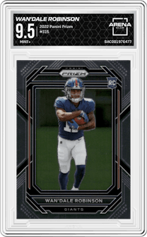 Wan'Dale Robinson from the 2022 Panini Prizm set graded by Arena Club and given an overall grade of 9.5.