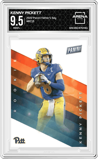 Kenny Pickett from the 2022 Panini Father’s Day set graded by Arena Club and given an overall grade of 9.5.