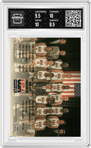 Barcelona, Spain from the 1992-93 NBA Hoops set graded by Arena Club and given an overall grade of 9.