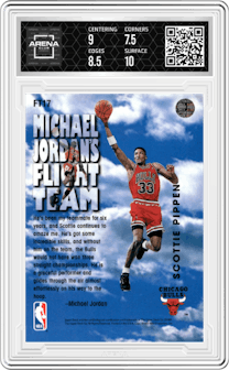 Scottie Pippen from the 1993-94 Upper Deck  set graded by Arena Club and given an overall grade of 8.