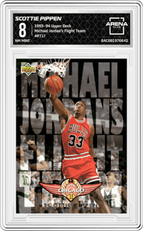 Scottie Pippen from the 1993-94 Upper Deck  set graded by Arena Club and given an overall grade of 8.