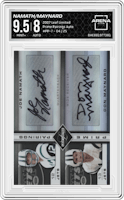 Joe Namath/Don Maynard from the 2007 Leaf Limited set graded by Arena Club and given an overall grade of 9.5.