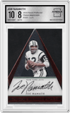 Joe Namath from the 2016 Panini Preferred set graded by Arena Club and given an overall grade of 10.