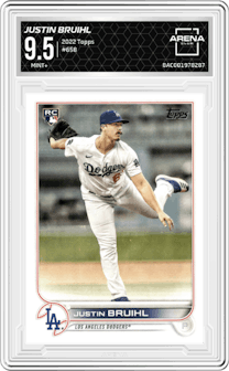 Justin Bruihl from the 2022 Topps Series 2 set graded by Arena Club and given an overall grade of 9.5.