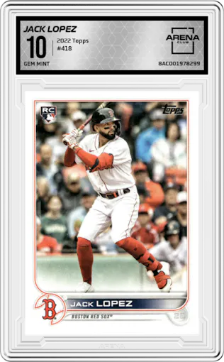 Jack Lopez from the 2022 Topps Series 2 set graded by Arena Club and given an overall grade of 10.
