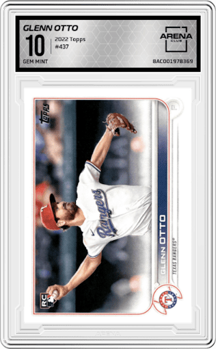 Glenn Otto from the 2022 Topps Series 2 set graded by Arena Club and given an overall grade of 10.