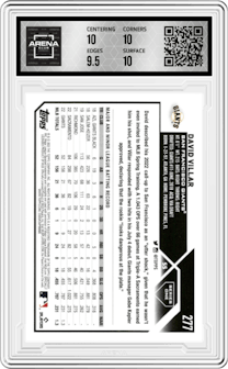 David Villar from the 2023 Topps Series 1 set graded by Arena Club and given an overall grade of 10.