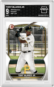 Tony Blanco Jr. from the 2023 Bowman  set graded by Arena Club and given an overall grade of 9.