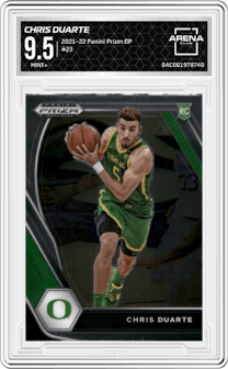 Chris Duarte from the 2021-22 Panini Prizm Draft Picks set graded by Arena Club and given an overall grade of 9.5.