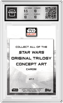 R2-D2 from the 2022 Topps Chrome Star Wars Galaxy set graded by Arena Club and given an overall grade of 10.
