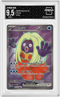 Jynx ex from the 2023 Pokemon SV set graded by Arena Club and given an overall grade of 9.5.