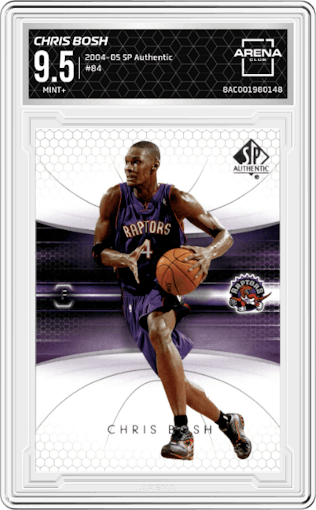  Chris Bosh from the 2004-05 Upper Deck SP Authentic set graded by Arena Club and given an overall grade of 9.5.
