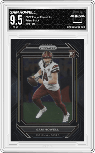 Sam Howell from the 2022 Panini Chronicles set graded by Arena Club and given an overall grade of 9.5.