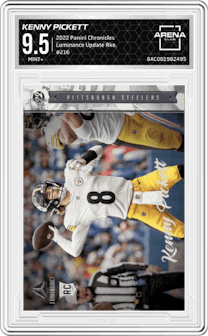 Kenny Pickett from the 2022 Panini Chronicles set graded by Arena Club and given an overall grade of 9.5.