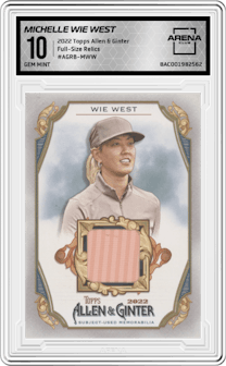 Michelle Wie West from the 2022 Topps Allen & Ginter set graded by Arena Club and given an overall grade of 10.