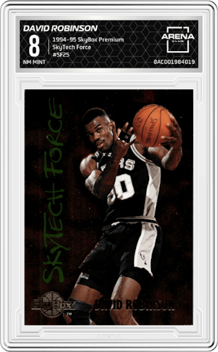 David Robinson from the 1994-95 SkyBox Premium set graded by Arena Club and given an overall grade of 8.