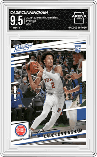 Cade Cunningham from the 2021-22 Panini Chronicles set graded by Arena Club and given an overall grade of 9.5.