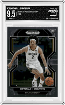 Kendall Brown from the 2022-23 Panini Prizm Draft Picks set graded by Arena Club and given an overall grade of 9.5.