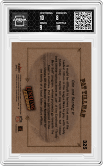 Pat Tillman from the 2001 Fleer Tradition set graded by Arena Club and given an overall grade of 8.5.