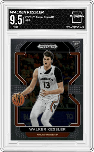 Walker Kessler from the 2022-23 Panini Prizm Draft Picks set graded by Arena Club and given an overall grade of 9.5.