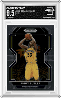 Jimmy Butler from the 2022-23 Panini Prizm Draft Picks set graded by Arena Club and given an overall grade of 9.5.