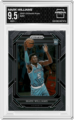 Mark Williams from the 2022-23 Panini Prizm  set graded by Arena Club and given an overall grade of 9.5.