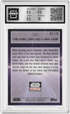 The Dark Lord and a New Hope from the 2022 Topps Chrome Star Wars Galaxy set featuring a X-Fractor parallel graded by Arena Club and given an overall grade of 10.