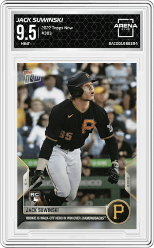 Jack Suwinski from the 2022 Topps Now set graded by Arena Club and given an overall grade of 9.5.