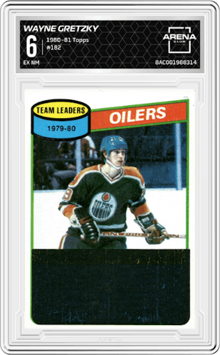 Wayne Gretzky from the 1980-81 Topps set graded by Arena Club and given an overall grade of 6.