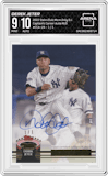 Derek Jeter from the 2022 Topps Stadium Club Members Only Derek Jeter set featuring a Members Only parallel graded by Arena Club and given an overall grade of 9.