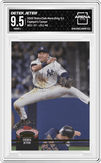 Detek Jeter from the 2022 Topps Stadium Club Members Only Derek Jeter set graded by Arena Club and given an overall grade of 9.5.