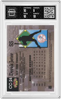 Derek Jeter from the 2022 Topps Stadium Club Members Only Derek Jeter set graded by Arena Club and given an overall grade of 9.5.