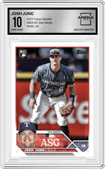 Josh Jung from the 2023 Topps Update set graded by Arena Club and given an overall grade of 10.