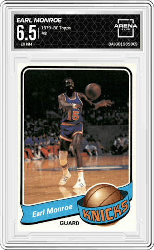 Earl Monroe  from the 1979-80 Topps set graded by Arena Club and given an overall grade of 6.5.