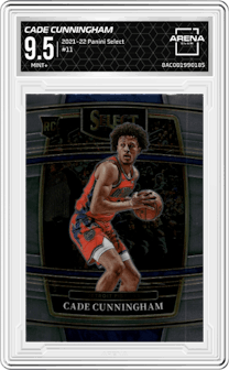 Cade Cunningham from the 2021-22 Panini Select set graded by Arena Club and given an overall grade of 9.5.