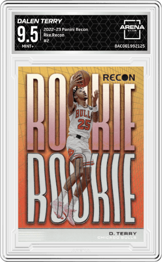 Dalen Terry from the 2022-23 Panini Recon set graded by Arena Club and given an overall grade of 9.5.