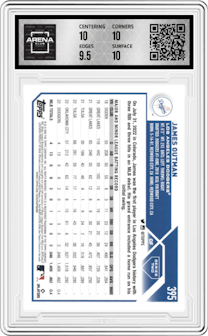 James Outman from the 2023 Topps Series 2 set graded by Arena Club and given an overall grade of 10.