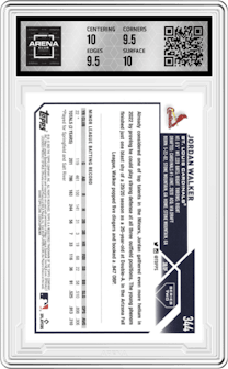 Jordan Walker from the 2023 Topps Series 2 set graded by Arena Club and given an overall grade of 10.