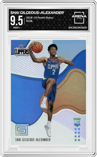 Shai Gilgeous-Alexander from the 2018-19 Panini Status set graded by Arena Club and given an overall grade of 9.5.