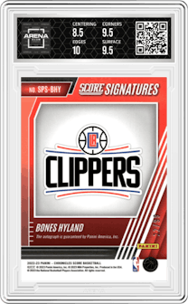 Bones Hyland from the 2022-23 Panini Chronicles  set graded by Arena Club and given an overall grade of 9.